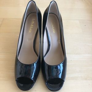 kelly&katie black peep toe heels